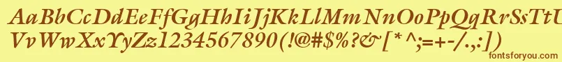 ItcGalliardLtBoldItalic Font – Brown Fonts on Yellow Background