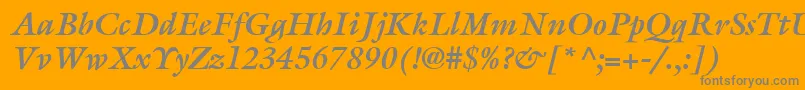 ItcGalliardLtBoldItalic Font – Gray Fonts on Orange Background