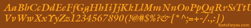 ItcGalliardLtBoldItalic Font – Orange Fonts on Brown Background