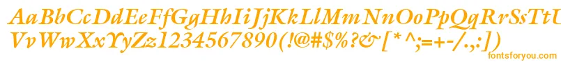 ItcGalliardLtBoldItalic Font – Orange Fonts on White Background