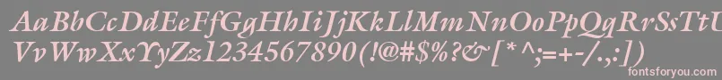 ItcGalliardLtBoldItalic Font – Pink Fonts on Gray Background