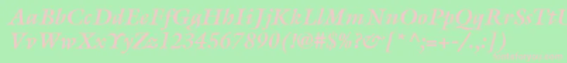 ItcGalliardLtBoldItalic Font – Pink Fonts on Green Background