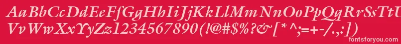 ItcGalliardLtBoldItalic Font – Pink Fonts on Red Background