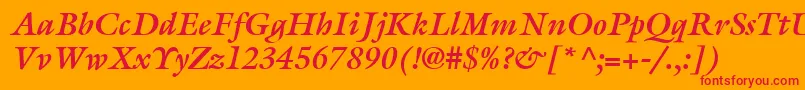 フォントItcGalliardLtBoldItalic – オレンジの背景に赤い文字