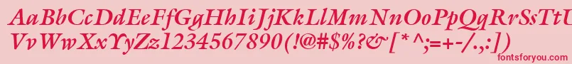 ItcGalliardLtBoldItalic Font – Red Fonts on Pink Background