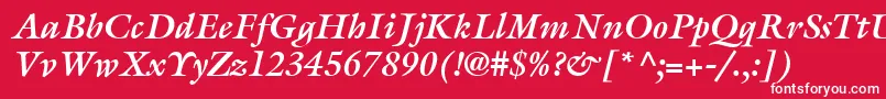 ItcGalliardLtBoldItalic Font – White Fonts on Red Background