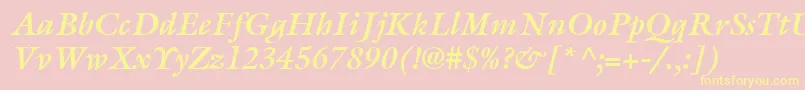 ItcGalliardLtBoldItalic Font – Yellow Fonts on Pink Background