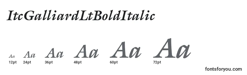 Размеры шрифта ItcGalliardLtBoldItalic
