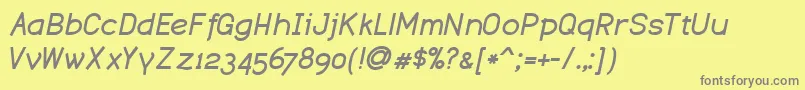 DustismoBoldItalic Font – Gray Fonts on Yellow Background