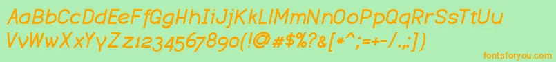 DustismoBoldItalic Font – Orange Fonts on Green Background