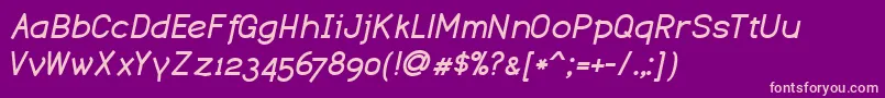 DustismoBoldItalic Font – Pink Fonts on Purple Background
