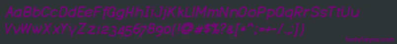 Fonte DustismoBoldItalic – fontes roxas em um fundo preto