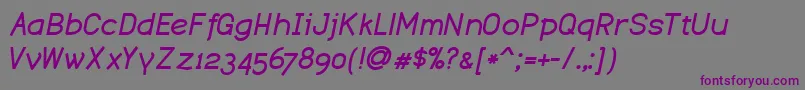 DustismoBoldItalic Font – Purple Fonts on Gray Background