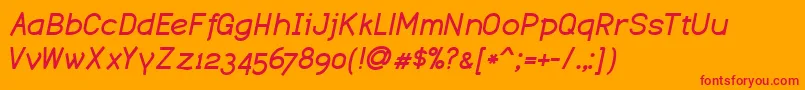 DustismoBoldItalic Font – Red Fonts on Orange Background
