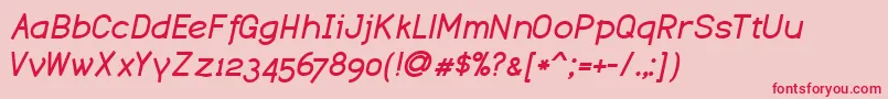 fuente DustismoBoldItalic – Fuentes Rojas Sobre Fondo Rosa