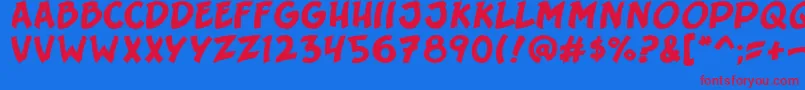 SergeantSixpack Font – Red Fonts on Blue Background