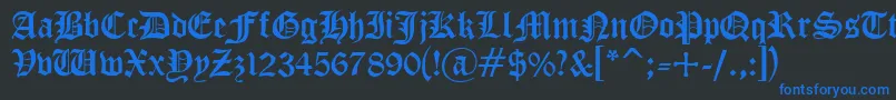 Cyrillic ffy Font – Blue Fonts on Black Background