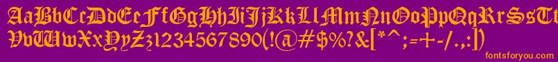 Cyrillic ffy Font – Orange Fonts on Purple Background