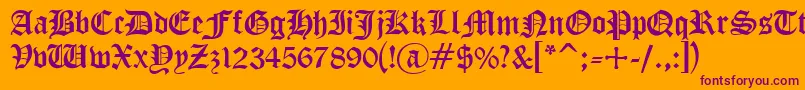 Cyrillic ffy Font – Purple Fonts on Orange Background