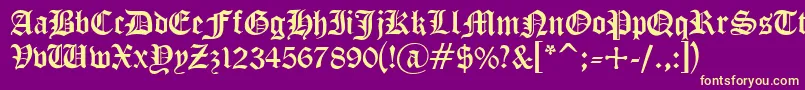 Cyrillic ffy Font – Yellow Fonts on Purple Background