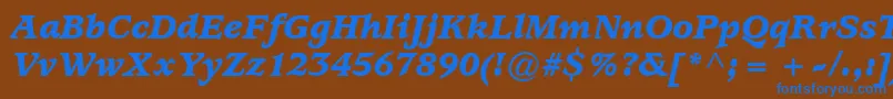フォントExpositionBlackSsiBlackItalic – 茶色の背景に青い文字