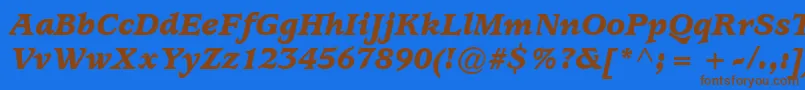 Шрифт ExpositionBlackSsiBlackItalic – коричневые шрифты на синем фоне