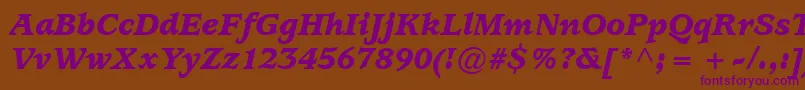 ExpositionBlackSsiBlackItalic-Schriftart – Violette Schriften auf braunem Hintergrund