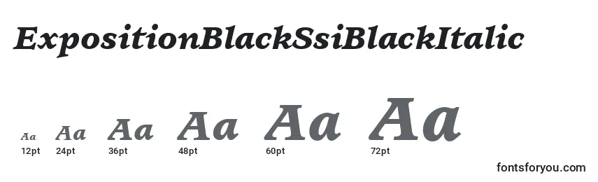 Tamaños de fuente ExpositionBlackSsiBlackItalic