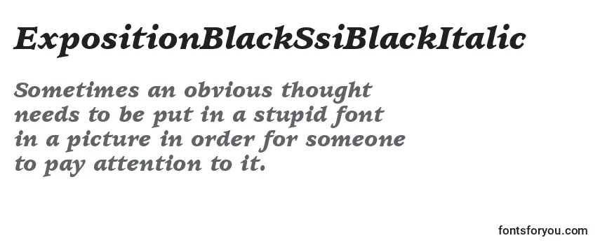 Review of the ExpositionBlackSsiBlackItalic Font