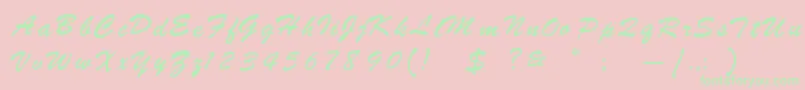 Oldie Font – Green Fonts on Pink Background