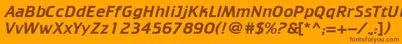 Cricket110-Schriftart – Braune Schriften auf orangefarbenem Hintergrund