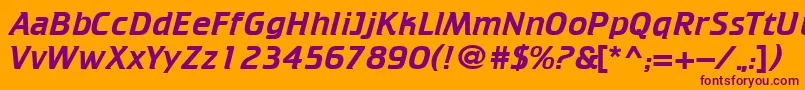 Cricket110 Font – Purple Fonts on Orange Background