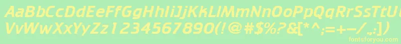 Cricket110 Font – Yellow Fonts on Green Background
