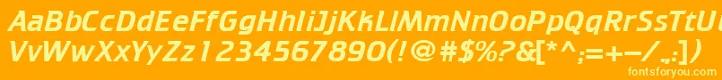 Cricket110 Font – Yellow Fonts on Orange Background