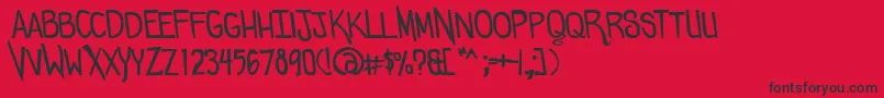 Comicdouche Font – Black Fonts on Red Background
