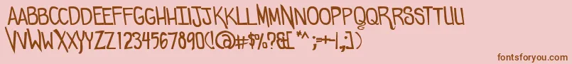 Comicdouche Font – Brown Fonts on Pink Background