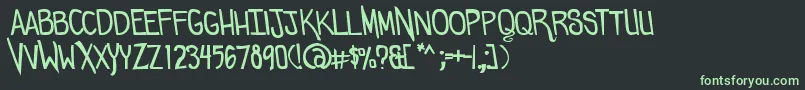 Comicdouche Font – Green Fonts on Black Background