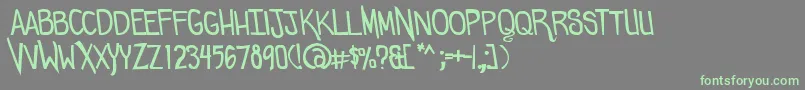 Comicdouche Font – Green Fonts on Gray Background