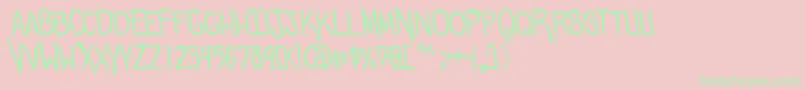 Comicdouche Font – Green Fonts on Pink Background