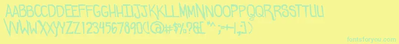 Comicdouche Font – Green Fonts on Yellow Background