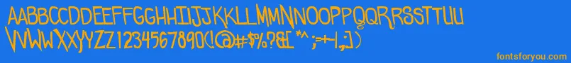 Comicdouche Font – Orange Fonts on Blue Background