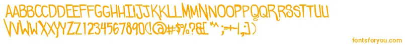 Comicdouche-Schriftart – Orangefarbene Schriften auf weißem Hintergrund