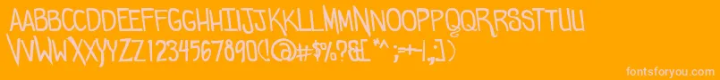 Comicdouche Font – Pink Fonts on Orange Background