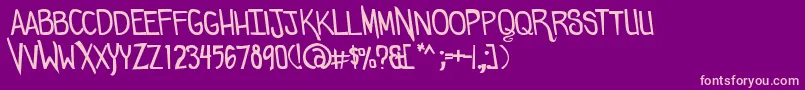 Comicdouche Font – Pink Fonts on Purple Background