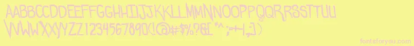 Comicdouche Font – Pink Fonts on Yellow Background