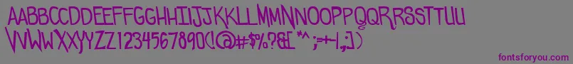 Comicdouche Font – Purple Fonts on Gray Background