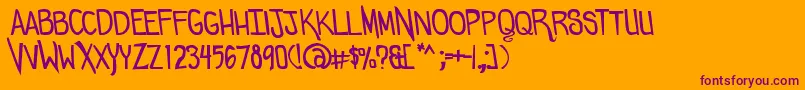 Comicdouche Font – Purple Fonts on Orange Background
