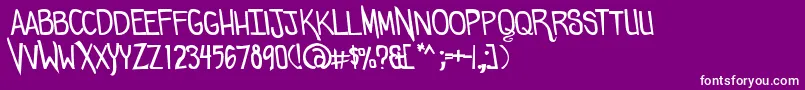 Comicdouche Font – White Fonts on Purple Background