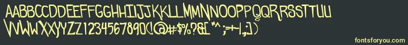 Comicdouche Font – Yellow Fonts on Black Background