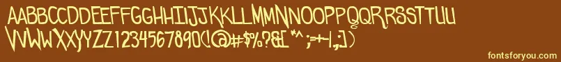 Comicdouche Font – Yellow Fonts on Brown Background